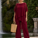 Surisette | Layered Chiffon Two Piece Pant Set