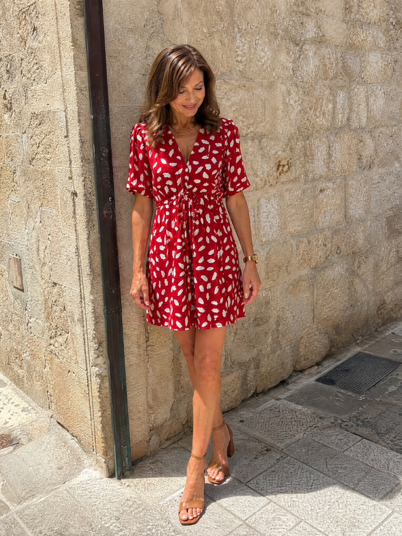 Faelette | Printed Button Front Mini Dress