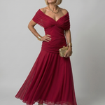 Calmarie | Off Shoulder Flow Midi Dress