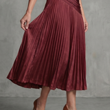 Mirna | Pleated Waistline Stripe Midi Dress