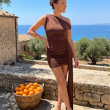 Penetta | One Shoulder Ruched Waist Mini Dress