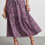 Tesdra | High Neck Floral Tiered Midi Dress