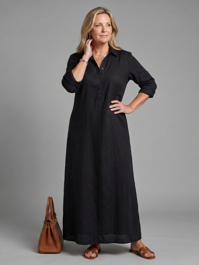 Lorra | Long Sleeve Relaxed Silhouette Maxi Dress