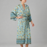 Fiossa | Floral Satin Wrap Lounge Robe