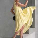 Talnia | Sleeveless High Low Flowing Shape Midi Dress