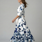 Liasette | Cross Wrap Neck Midi Dress