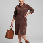 Kalney | Long Sleeve Patch Pockets Midi Dress