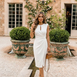 Wilina | Sleeveless Keyhole Ruched Midi Dress