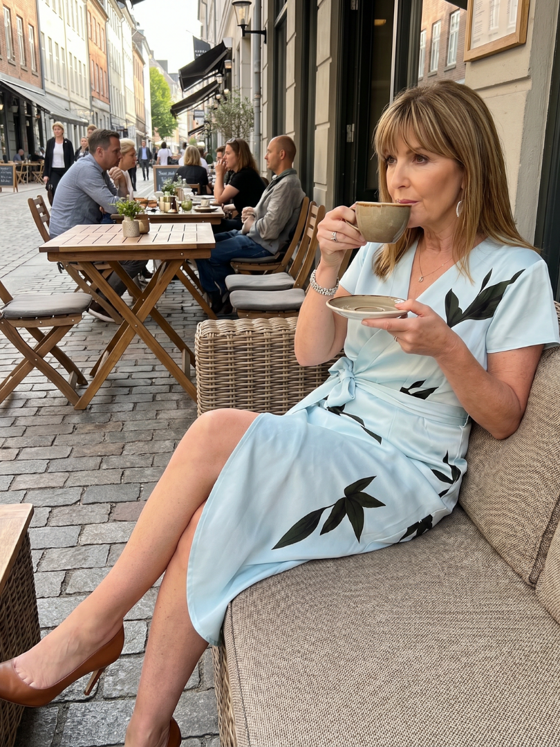 Tovalora | Flutter Sleeve Wrap Botanical Print Midi Dress