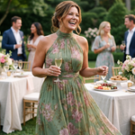 Dahwyn | Gathered Halter Midi Dress