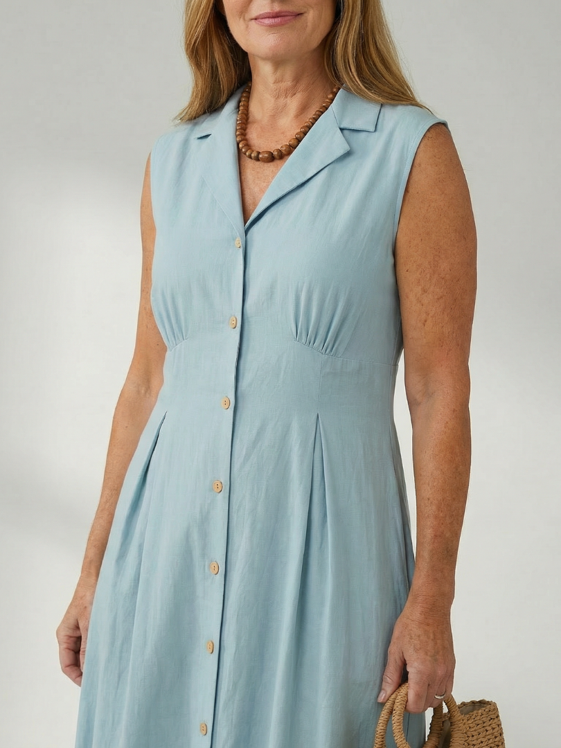 Tesbeth | Stack Button Midi Dress