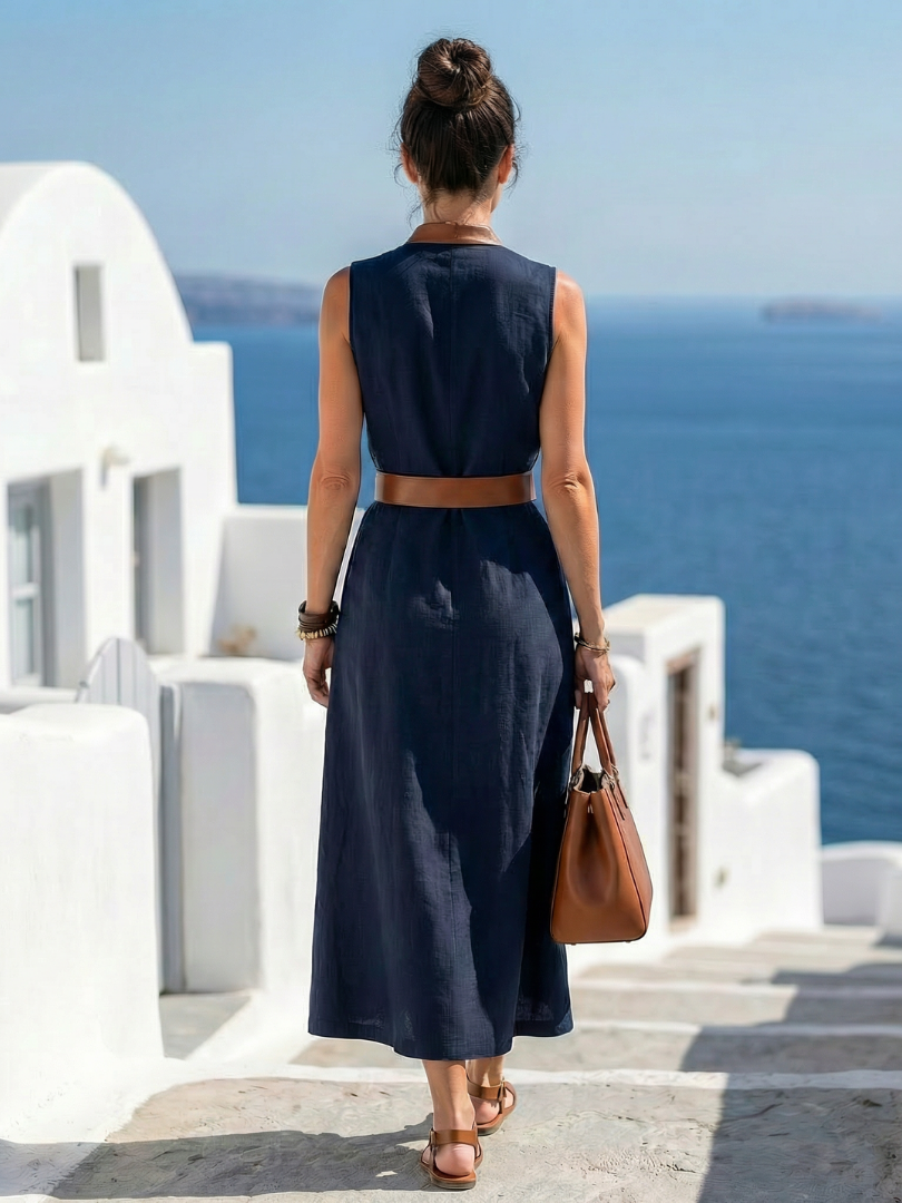 Norabeth | Contrast Line Midi Dress