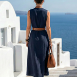 Norabeth | Contrast Line Midi Dress