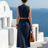 Norabeth | Contrast Line Midi Dress