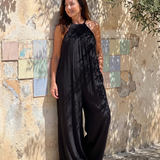 Gretabeth | Pleated Halter Neck Wide Leg Relaxed Jumpsuit