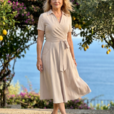 Laebeth | Collared Wrap Waist Midi Dress
