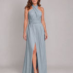 Camlora | Cross Halter Sleeveless Draped Midi Dress