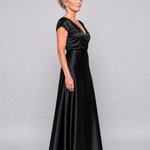 Dellora | Cap Sleeve Wrap Bodice Maxi Dress