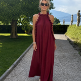 Giania | Sleeveless Ruffle Neck Maxi Dress