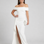 Kalrin | Off Shoulder High Side Slit Maxi Dress