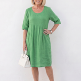 Linnthea | Gathered Front Half Sleeve Knee Length Dress