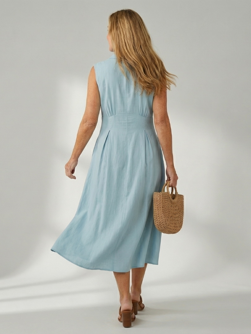 Tesbeth | Stack Button Midi Dress