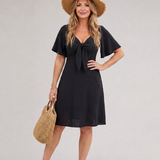 Surivia | Short Flutter Sleeve Flared Skirt Mini Dress