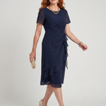 Callassa | Short Sleeve Layered Hem Midi Dress