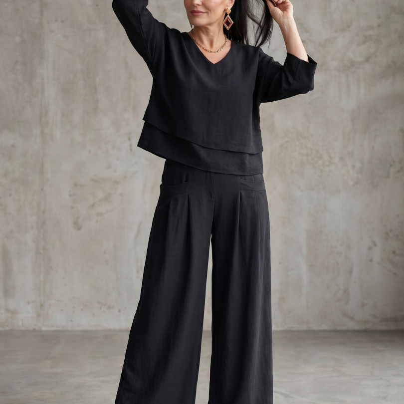 Callia | Layered Top Wide Leg Set