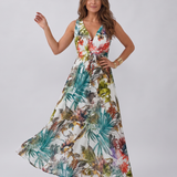Velmae | Sleeveless Empire Waist Midi Dress