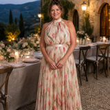 Lioralora | Halter Neck Floral Midi Dress