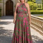 Solla | Draped Halter Midi Dress