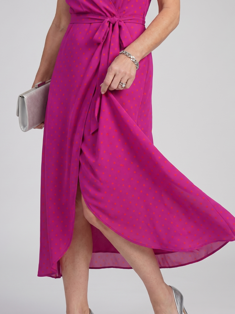 Romylora | Short Sleeve Floral Wrap Midi Dress