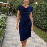 Elila | Draped Cap Sleeve Midi Dress
