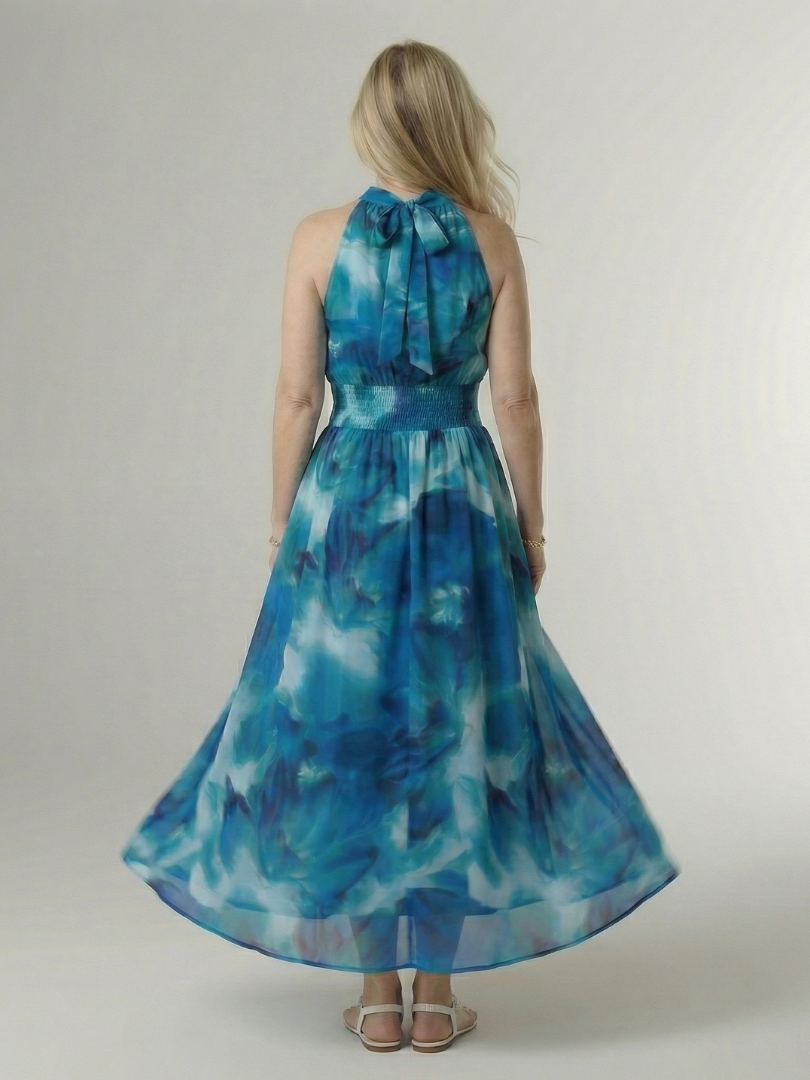 Penlora | Gathered Halter Midi Dress