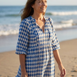 Deldra | Diamond Print Tiered Midi Dress