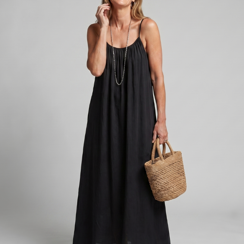 Lunine | Gathered Neckline Silhouette Loose Lounge Dress