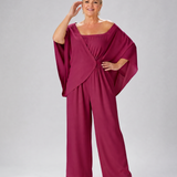 Nevsia | Draped Off Shoulder Top And Wide Leg Pants Set