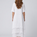 Vesmarie | Short Sleeve Layered Midi Dress