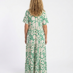 Dellyn | Short Sleeve V Neck Floral Midi Dress
