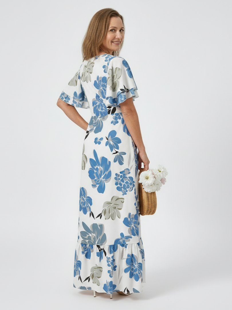 Penney | Round Neck Short Sleeve Tiered Maxi Dress