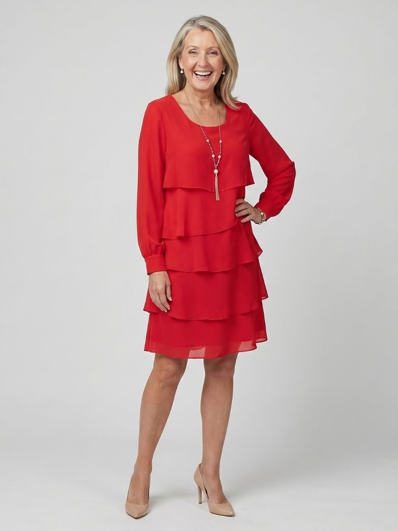 Liana | Clean Layered Knee Length Dress