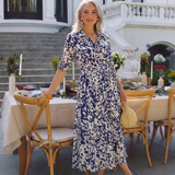 Renina | Collared Long Sleeve Waist Tie Midi Dress