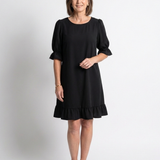 Dellawynne | Short Sleeve Ruffle Hem Knee Length Dress