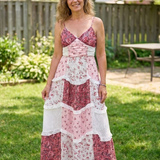 Fleurna | Spaghetti Strap Ruched Bodice Floral Tiered Maxi Dress