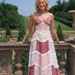 Fleurna | Spaghetti Strap Ruched Bodice Floral Tiered Maxi Dress