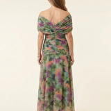 Prusia | Off Shoulder Twist Front Midi Dress