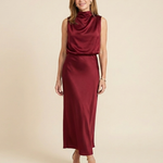 Marthea | Sleeveless Draped High Neck Midi Dress