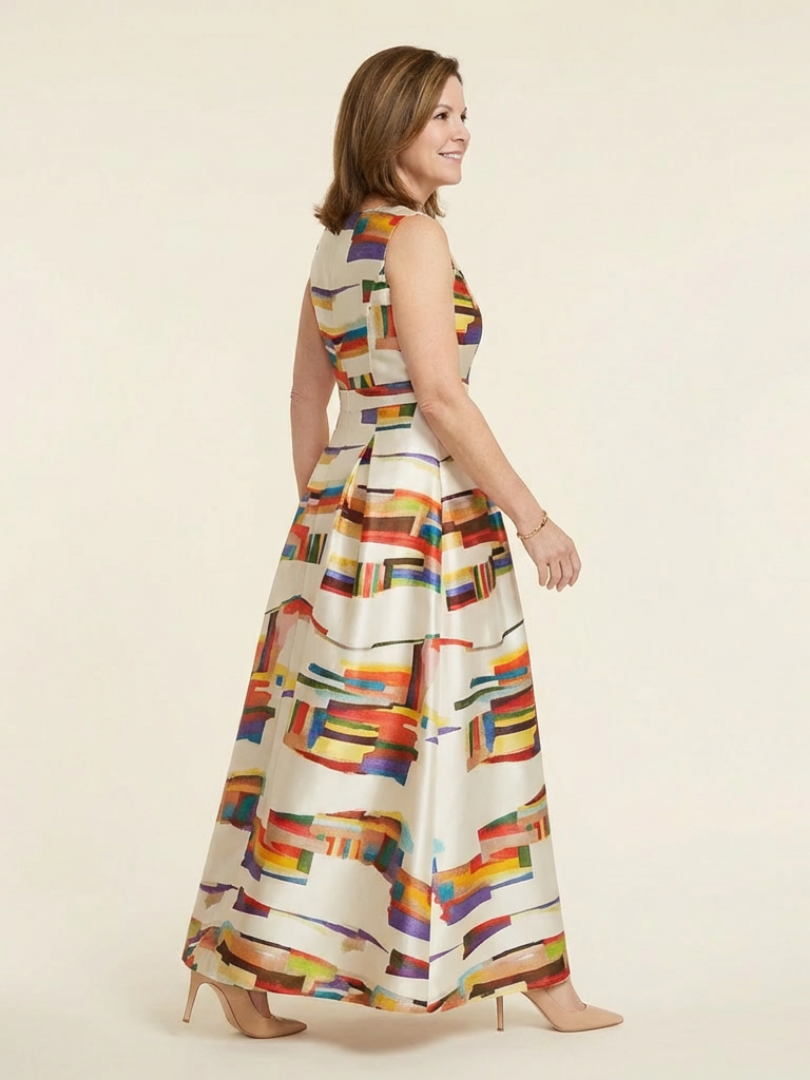 Valmarie | Sleeveless Round Neck Pleated Maxi Dress
