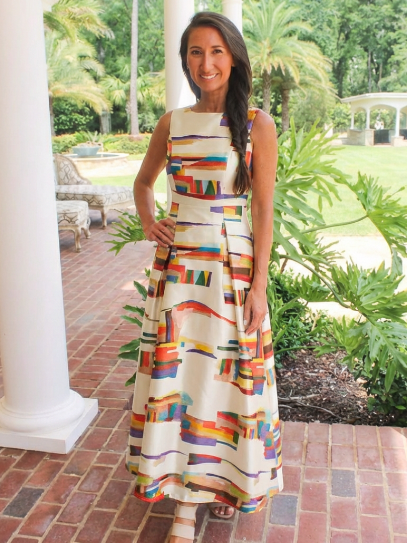 Valmarie | Sleeveless Round Neck Pleated Maxi Dress